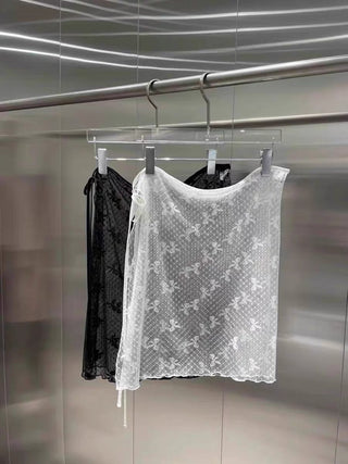 Korean Sweet mesh mid-length skirt