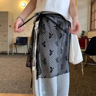 Korean Sweet mesh mid-length skirt