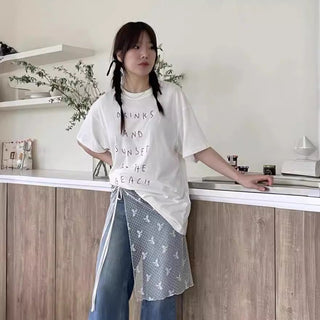Korean Sweet mesh mid-length skirt