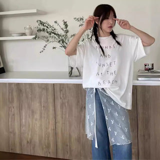 Korean Sweet mesh mid-length skirt