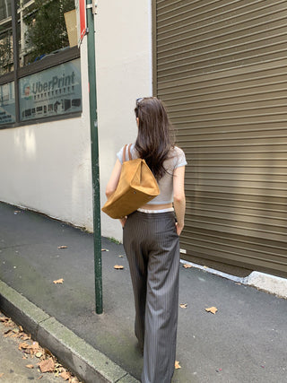 Korean retro contrasting color drawing pants