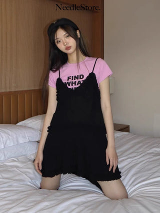 Korean layered skirt dress