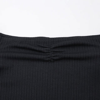 Off-shoulder long -sleeved top