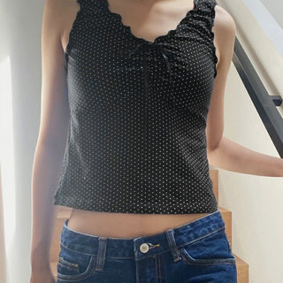 Bow Pleated Knitted slim Vest