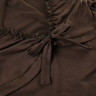 V-neck Lace-up T-shirt