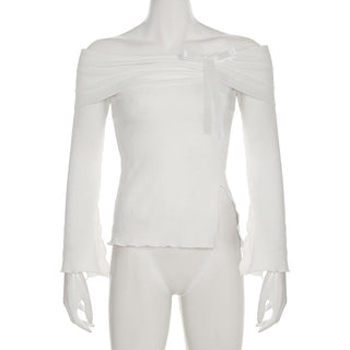 sweet bow neck T-shirt