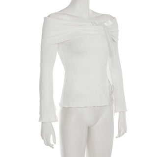 sweet bow neck T-shirt