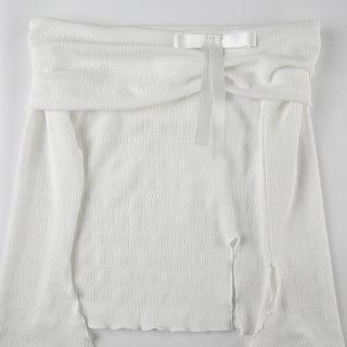 sweet bow neck T-shirt