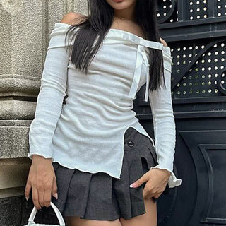 sweet bow neck T-shirt