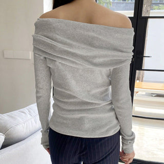 Ruffled off-shoulder solid top