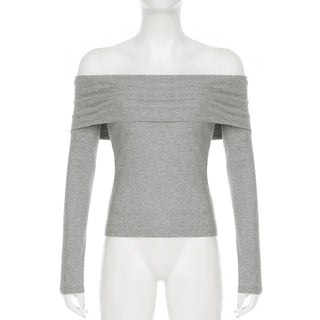 Ruffled off-shoulder solid top