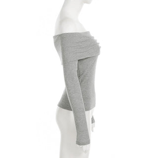 Ruffled off-shoulder solid top