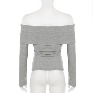 Ruffled off-shoulder solid top