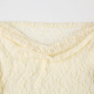 Slim mesh lace long-sleeved blouse