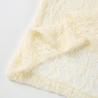 Slim mesh lace long-sleeved blouse