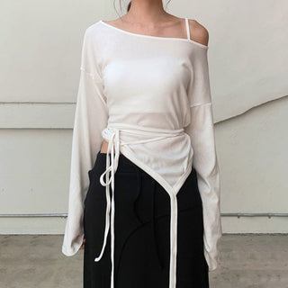 Irregular Hem Waist Strap top