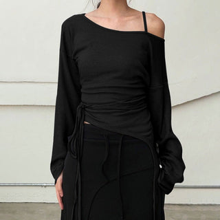 Irregular Hem Waist Strap top