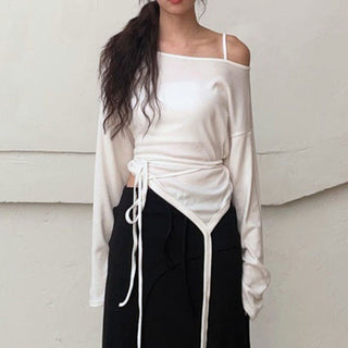 Irregular Hem Waist Strap top