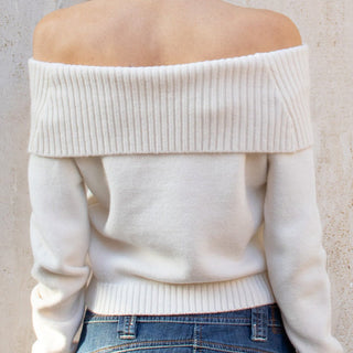 Solid Color Lapel Shoulder Woolen Top