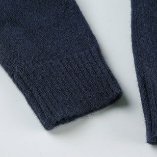 Solid Color Lapel Shoulder Woolen Top