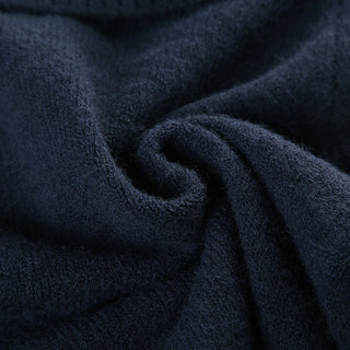 Solid Color Lapel Shoulder Woolen Top