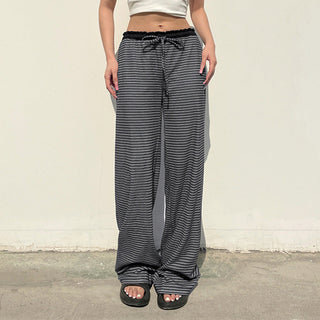 Casual Contrast Double Striped Pants