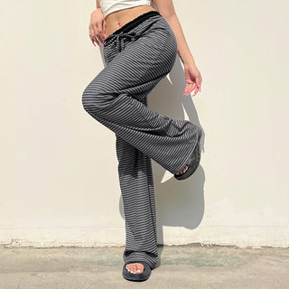 Casual Contrast Double Striped Pants