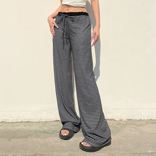 Casual Contrast Double Striped Pants