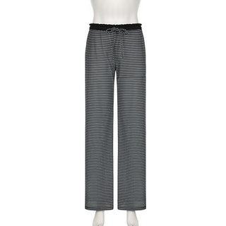 Casual Contrast Double Striped Pants