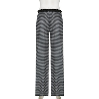 Casual Contrast Double Striped Pants