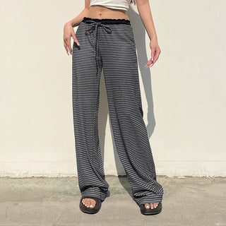 Casual Contrast Double Striped Pants