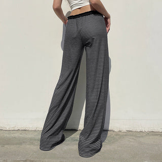 Casual Contrast Double Striped Pants