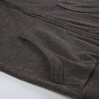 solid color rib hooded zipper