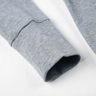 solid color rib hooded zipper