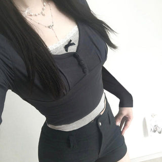 Fake Two-piece Lace T-shirt
