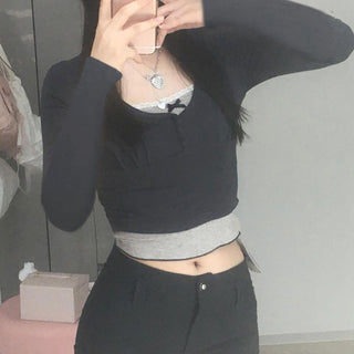 Fake Two-piece Lace T-shirt
