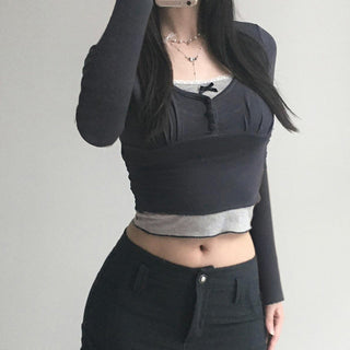 Fake Two-piece Lace T-shirt