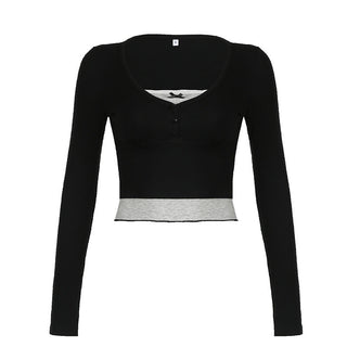 Fake Two-piece Lace T-shirt