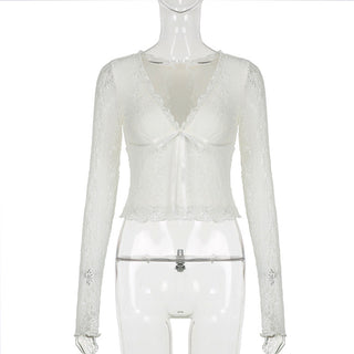 Hollow Lace-up T-shirt