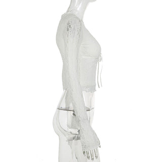 Hollow Lace-up T-shirt