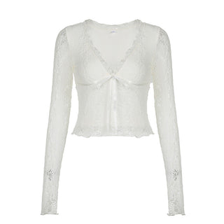 Hollow Lace-up T-shirt