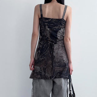 retro lace-up knitted vest