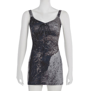 retro lace-up knitted vest