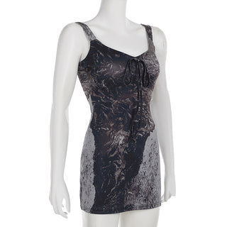 retro lace-up knitted vest