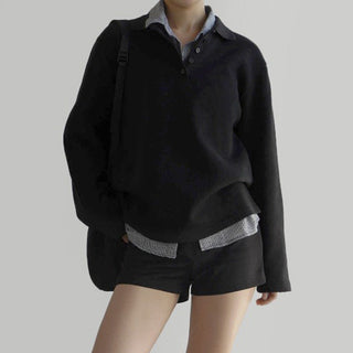 loose fit fake two-piece sweatshirt