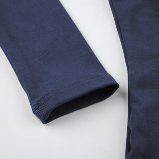 Fake Two-Piece V-Neck Pleated Long Sleeve Top