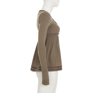 Lace Edge Square Collar Swing Top