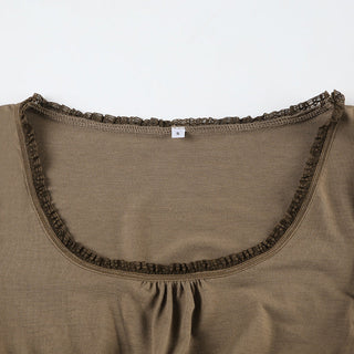 Lace Edge Square Collar Swing Top