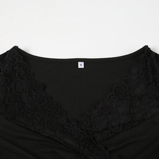 Lace V-Neck Cross Chest Top