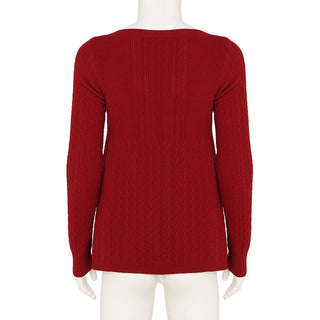Twisted Square Collar Wool Cardigan
